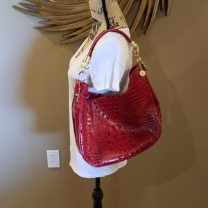 Brahmin shiny red bag with matching wallet